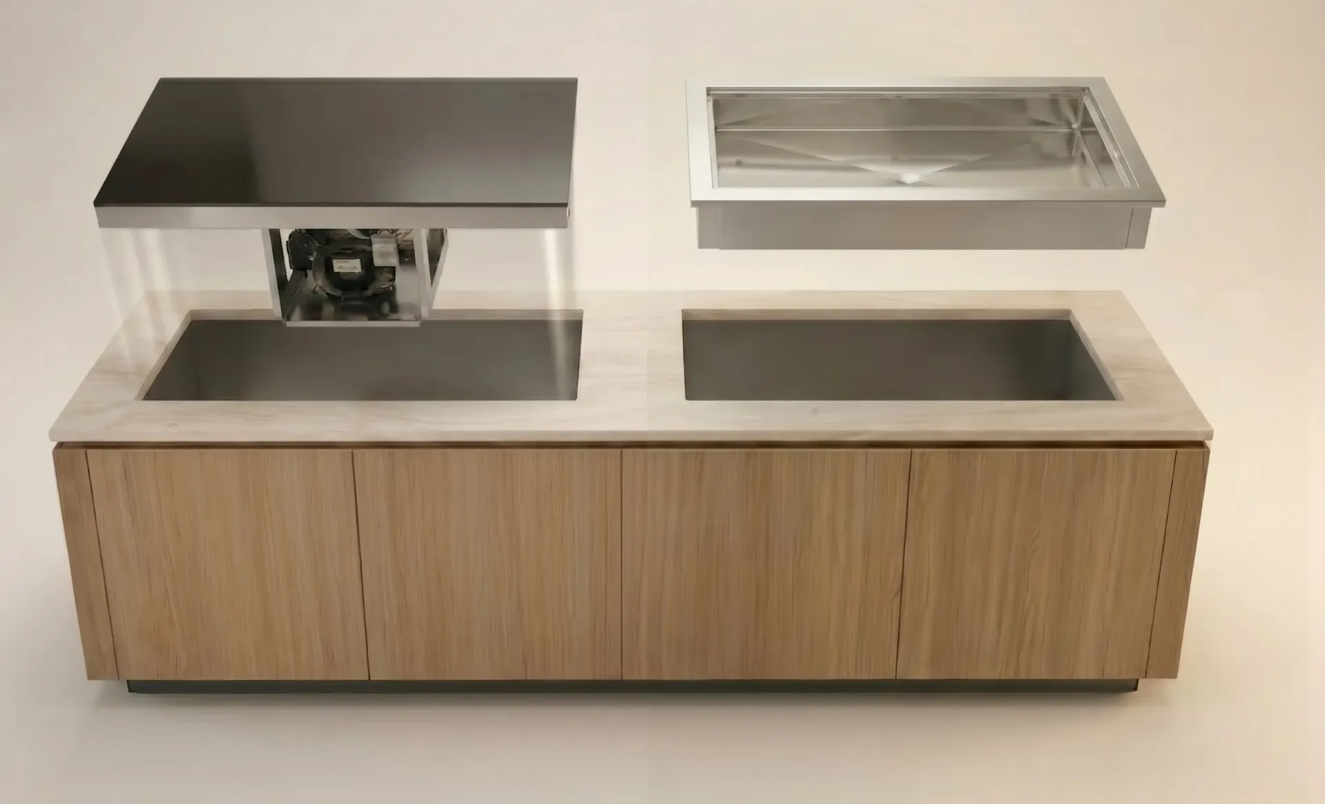 Pista Quente GNx + Pista Refrigerada BGx Embutida Buffet Electa