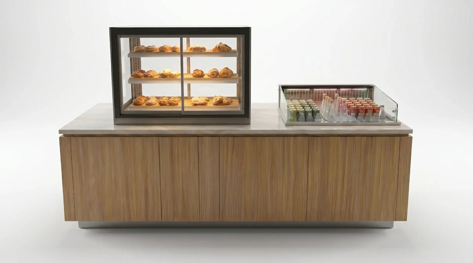 Vitrine Selfservice 500s Quente+ Pista Refrigerada AFx para Bebidas Buffet Electa